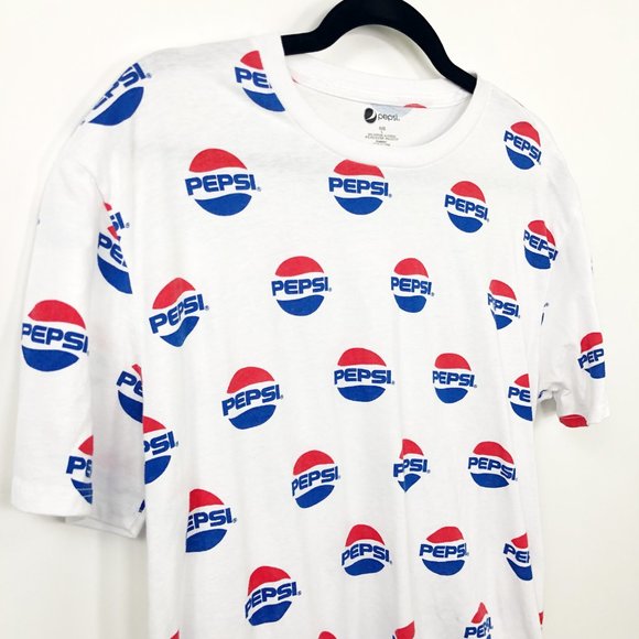 Pepsi White Logo Graphic Print T-Shirt Tee Shirt L - Picture 3 of 5